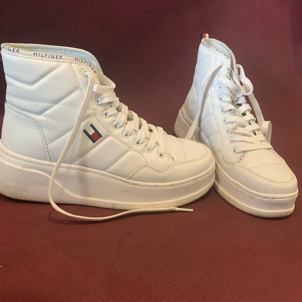 Tommy Hilfiger White Quilted High-Tops